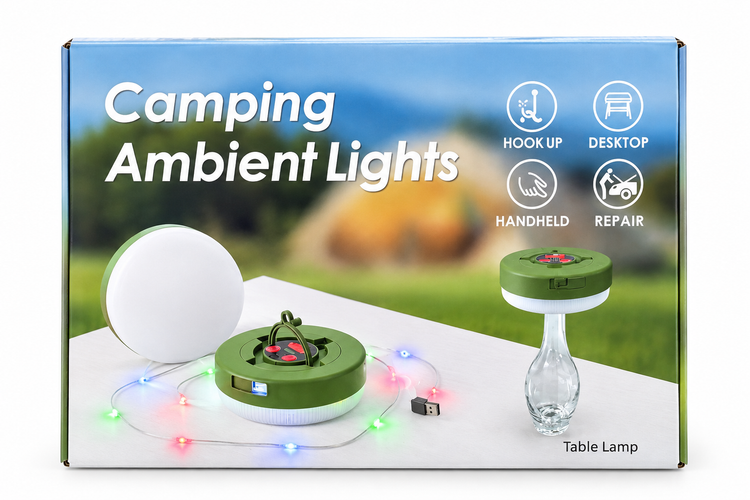 چراغ کمپینگ شارژی RGB به همراه ریسه LED