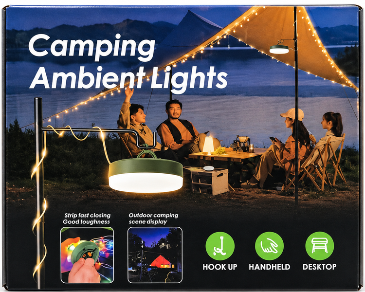 چراغ کمپینگ شارژی RGB به همراه ریسه LED