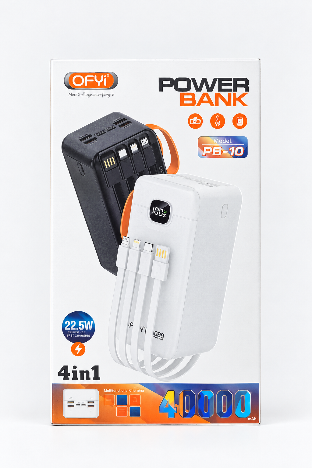 پاوربانک OFYi مدل PB-10 ظرفیت ۴۰۰۰۰ میلی‌آمپر ساعت