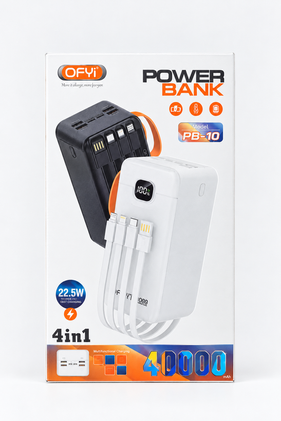 پاوربانک OFYi مدل PB-10 ظرفیت ۴۰۰۰۰ میلیآمپر ساعت