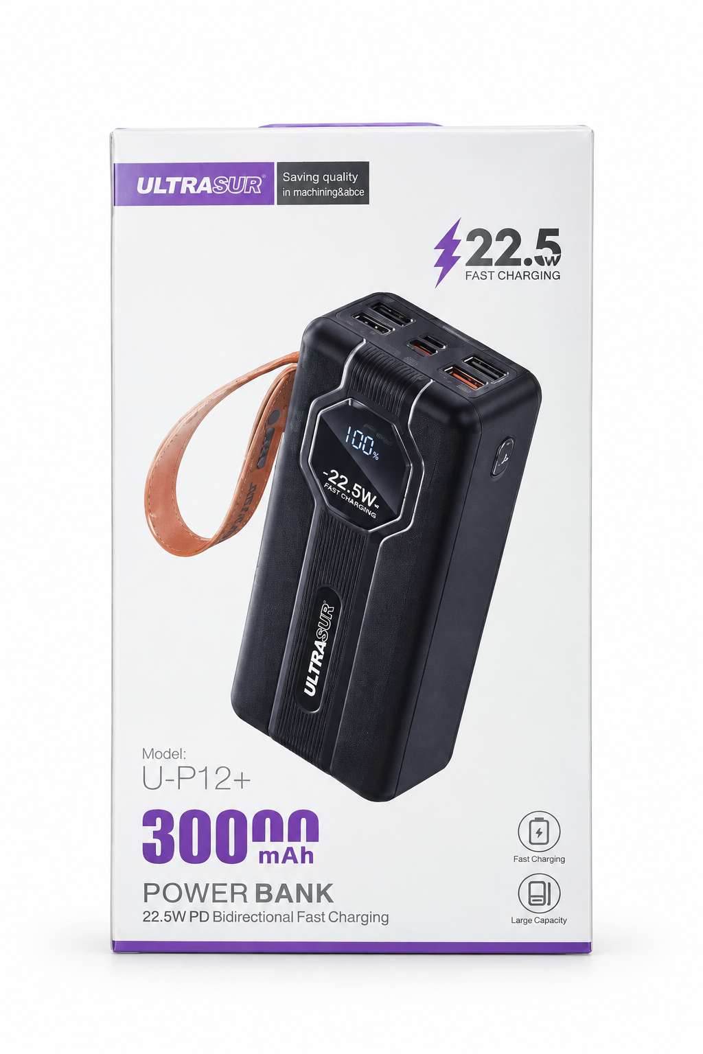 پاوربانک اولتراسور مدل U-P12+ ظرفیت 30000 میلی‌آمپر ساعت