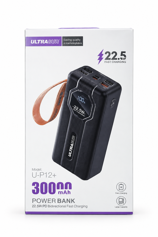 پاوربانک اولتراسور مدل U-P12+ ظرفیت 30000 میلیآمپر ساعت