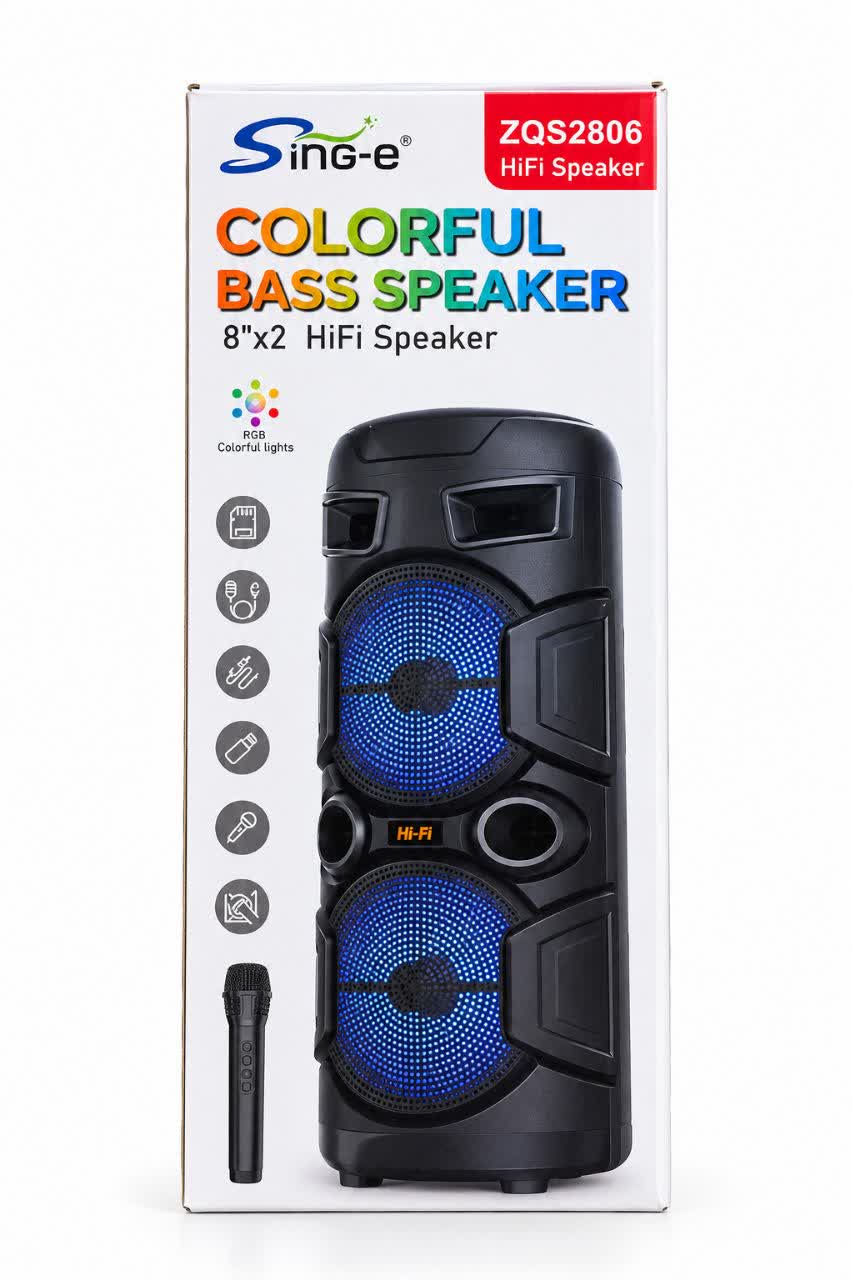 اسپیکر قابل حمل Sing-e مدل ZQS2806 با نورپردازی RGB