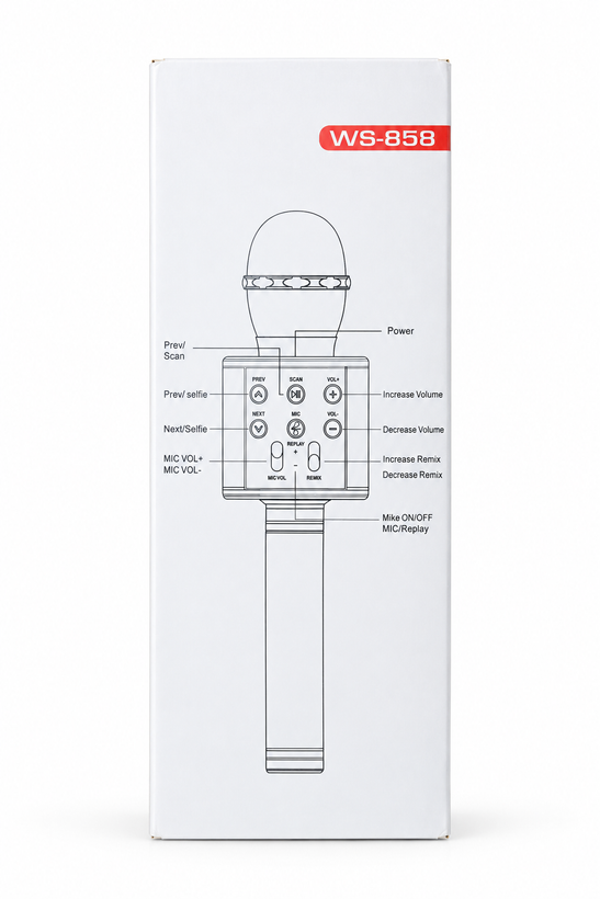 میکروفون اسپیکر بلوتوثی کارائوکه WS-858