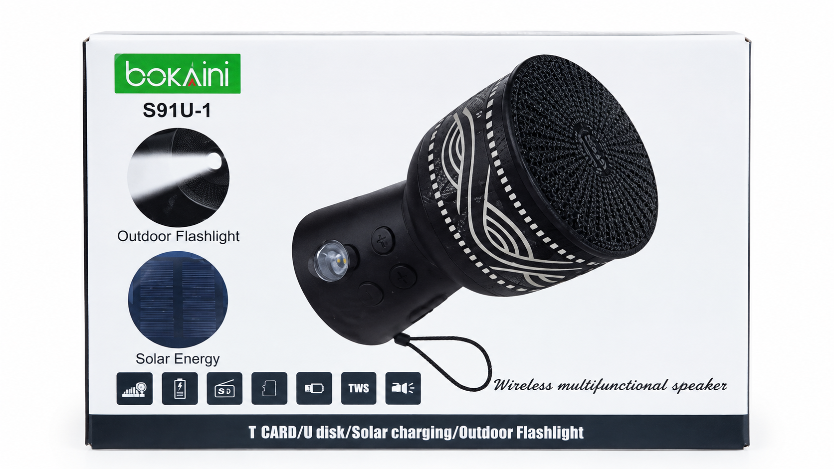 اسپیکر بلوتوثی خورشیدی بوکاینی مدل S91U-1